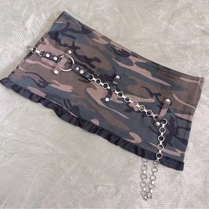 LIP SERVICE CAMO MICRO MINI SKIRT Y2k